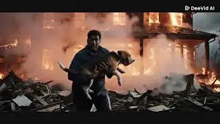 Brave hero saves dog from huge fire! #sad  #shorts #ai #brainrot #status #story