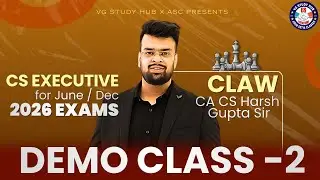 🔴Company Laws   with Harsh Gupta  Sir  🔴|  Demo Class - 3🔴 June/Dec 2026📕 | #vgstudyhub