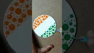 Easy Dot Mandala with Tricolor (Indian Flag 🇮🇳) #mandala #dotmandalapainting #easydrawings #hobby