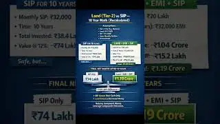 Land vs SIP. Same EMI. Different outcome. #finance #india #money #realestate #sip #investment