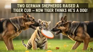 Two German Shepherds Raised a Tiger Cub &mdash; Now Tiger Thinks He&rsquo;s a Dog! #animalrescue