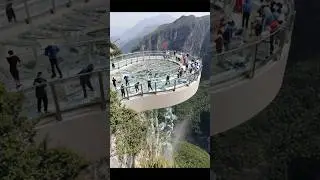 Bridge COLLAPSES While Tourists Take Photos! 😱 Total Panic! #shorts #viral #skywalker #trending