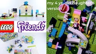 Lego Friends 41330 Stephanie's Soccer Practice   Unboxing and speed build with my 4 yr old daught