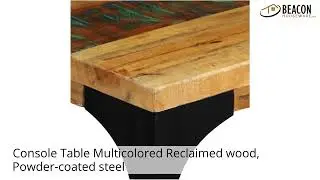Console Table Multicolored Reclaimed wood Powder-coated steel