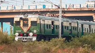 Two old 9 Coach Vintage EMU Trains Crossing | Sealdah-Kalyani simanta Local | Eastern Railways
