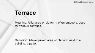 Terrace Meaning