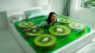 Which Fruit Jelly Bed You Want to Sleep In #AIBed #AImunch #FruitJellyBed #ASMRVisual #SoftDream