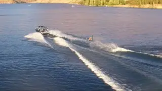Aerial Footage of Chad Lloyd wakeboarding at Lucky Peak in Idaho