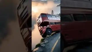 Bus Falls Into Mountain Ditch #BusCrash #MountainAccident #AIshorts #AIVideo #DisasterSimulation
