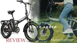 1000W Folding Electric Bike, 48V 20AH Large Removable Battery E Bike, 30+MPH, 80 Miles Max Range
