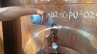 Pneumatic test  of tank nozzles pad plates