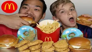 MCDONALDS MUKBANG - FILET O FISH, CHICKEN MCNUGGETS & KRISPY KREME DONUTS