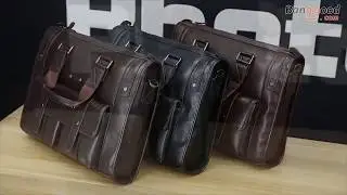 Men Business Vintage Laptop Bag Briefcase Big Capacity Horizontal Handbag Travel Bag
