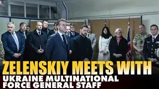 Ukraine's Zelenskiy meets with Ukraine Multinational Force general staff near Paris| Press Briefing