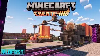 Создаём ЛАВОВЫЙ ПОЕЗД с помощью мода Create в Minecraft!