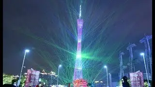 Welcome 2019, China guangzhou tower gorgeous light show
