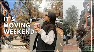 MOVING WEEKEND - empty Boston apartment tour, back to MA, organizing our place | moving vlog #2