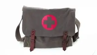 EmergencyStuff.com - Vintage Medical Bag w Cross Olive Drag - www.OnlineProductVids.com