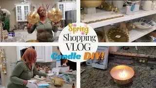 SPRING SHOPPING VLOG🌱Lets Make The CHEAP Viral DIY Candle|CAR CHIT CHAT/ SPRING HOME DECOR IDEAS🌱