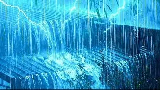 Heal the Soul to Sleep Deeply with Heavy Rainfall & Rumbling Thunder on a Metal Roof in the Forest🌧️