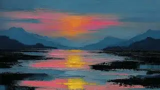 Simple Sunset 🌅| Art TV Screensaver – Ambient Background Scenery (2 Hours)