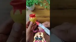 Clay pot color 🎨| relaxing art 😌#art #satisfying #drawing #ytshorts #shorts