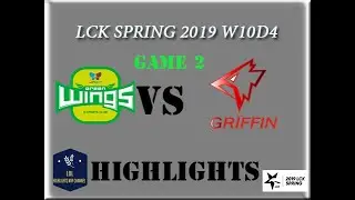 JAG vs GRF Highlights Game 2 LCK Spring 2019 W10D4 Jin Air Green Wings vs Griffin LCK Highlights