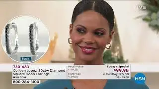 Colleen Lopez .30ctw Colored Diamond Square Hoop Earrings