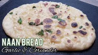 Naan bread with garlic and coriander