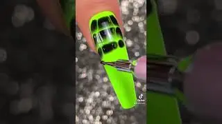 Lime Green & Black Snake Print 🐍🖤💚 u&ntilde;as de serpiente #nails