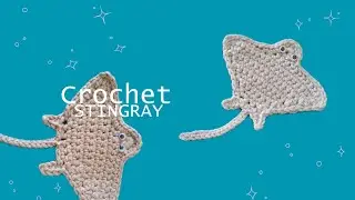 Crochet Stingray Applique for Beginners | Crochet Animal Applique tutorial | #ebfcrochet