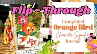 I Finished my Orange Bird Disney Character Signature Journal Book ~ Complete Flip through DIY