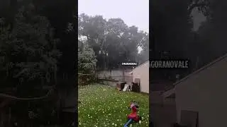 Temporal com granizo causa estragos em Erechim neste domingo