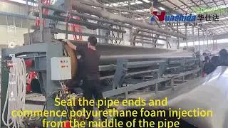 pipe-in-pipe without plastic spacer polyurethane foam insulated pipe production equipment