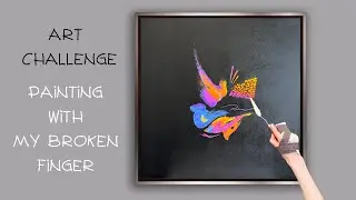 Art Challenge: Easy Abstract Acrylic Painting with my Broken Finger
