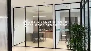 HDSAFE Fluted Glass Office Partition Wall Folding Glass Partition Doors Factory