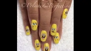 Spongebob CND Shellac nails with water decals!