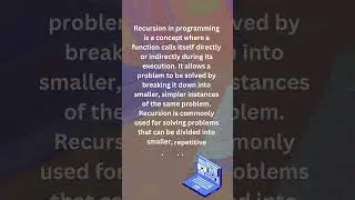 What is the concept of recursion in programming?#youtubeshorts #programming#recursion
