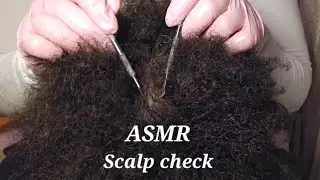 ASMR ✨️ inaudible soft whispering ✨️ Scalp check & scratching (with gloves)
