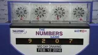 Midday Numbers Game Drawing: Friday, February 12, 2016