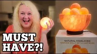 UMAID Natural Himalayan Rock Sea Salt Lamp Bowl with 6 Heated Salt Massage Balls