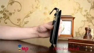 Фирменный вертикальный откидной чехол-флип для HTC One mini 2 черный кожаный