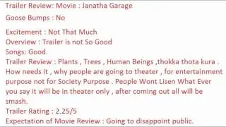 Janatha Garage Movie Trailer Review