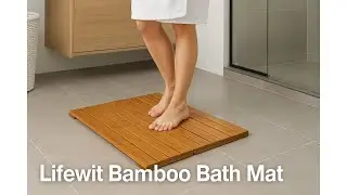 🛁 Lifewit Bamboo Bath Mat for Non Slip, Foldable Wooden Shower Mat, Waterproof for Bathroom Review 🧼
