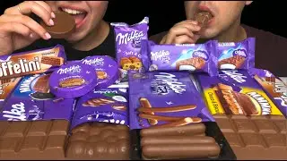 ASMR MILKA CHOCOLATE PARTY (CHOCO WAFER, CHOCO STICKS, OREO) 초콜릿 먹방  चॉकलेट EATING SOUND Tati ASMR