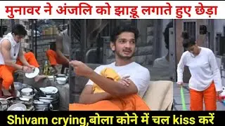 Lock Upp Live Today New Full Episode:Munawar Faruqui Anjali Arora cute moments Shivam crying lockupp