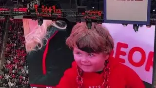 Family reacts to George’s jumbotron experience at first Red Wings game