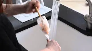 Washing a champagne glass in 30 seconds with KitchenWitch