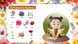 10 flowers name / 10 flowers name in english and hindi// flowers name @kidsgyanmala