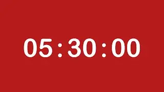 5 HOUR 30 MINUTE TIMER &bull; 330 MINUTE COUNTDOWN TIMER + Alarm, Full HD, 1080, Red